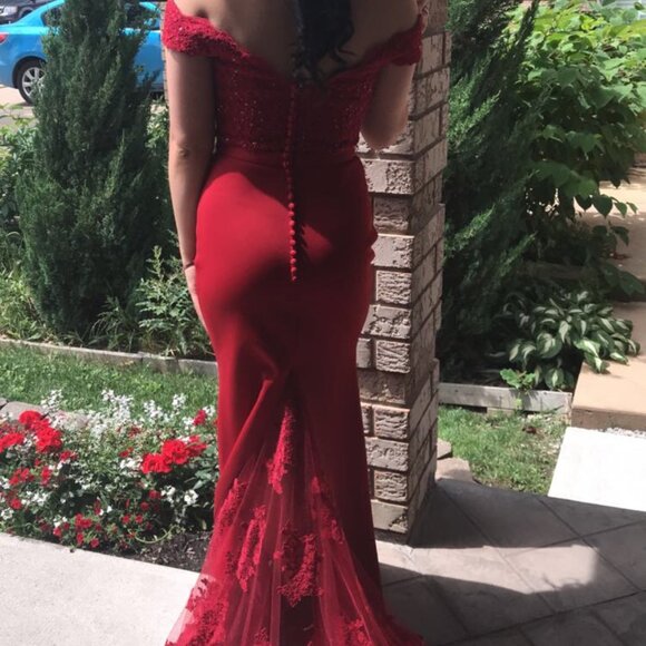 J'Adore Evening - Long Red Prom/Formal Dress - US Size 10 - Picture 6 of 6